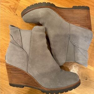 Sorel Gray Wedge Ankle Boots